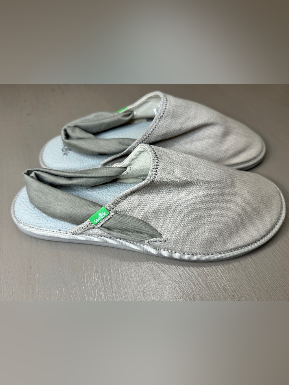 Sanuk Yoga Sling Cruz Grey Canvas Shoes Womens 9 Slip On Sandals⁠